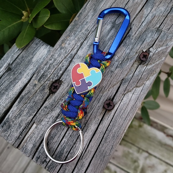 MoMo's Paracord Creations Accessories - Autism Awareness Paracord Keychain. Handmade. New